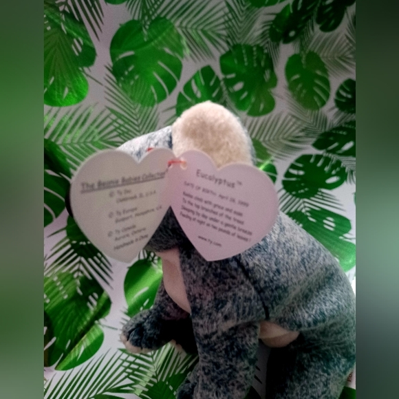 Ty Beanie Baby Blue Gray Eucalyptus Koala Bear Stuffed Animal Toy with Tag - Picture 8 of 10